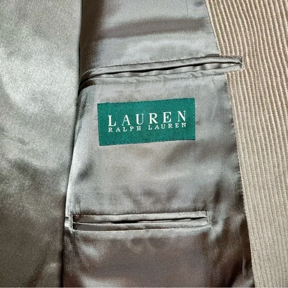 Lauren Ralph Lauren Blazer Size 44L Brown Corduroy 100% Cotton Jacket - Picture 4 of 11